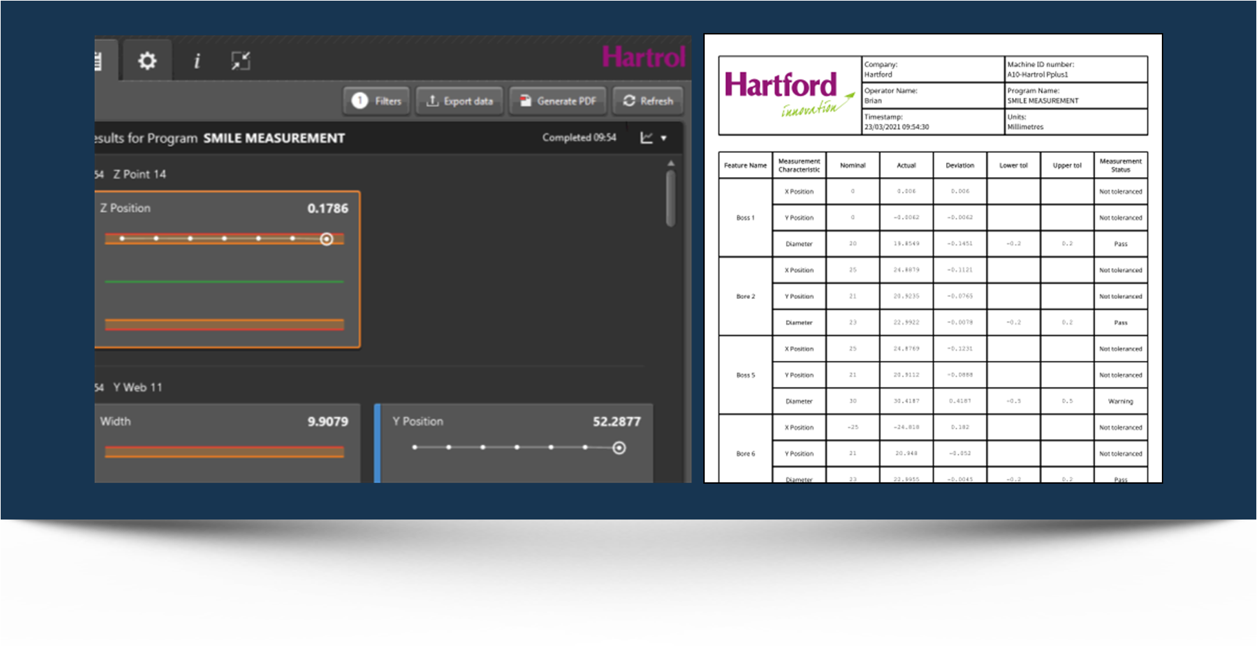 台湾协鸿Hartrol Premium系统-工件量测报表输出